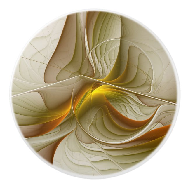 Colours of Precious Metals, Abstract Fractal Art Ceramic Knob (Front)