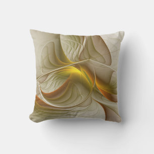 Colours of Precious Metals, Abstract Fractal Art Cushion