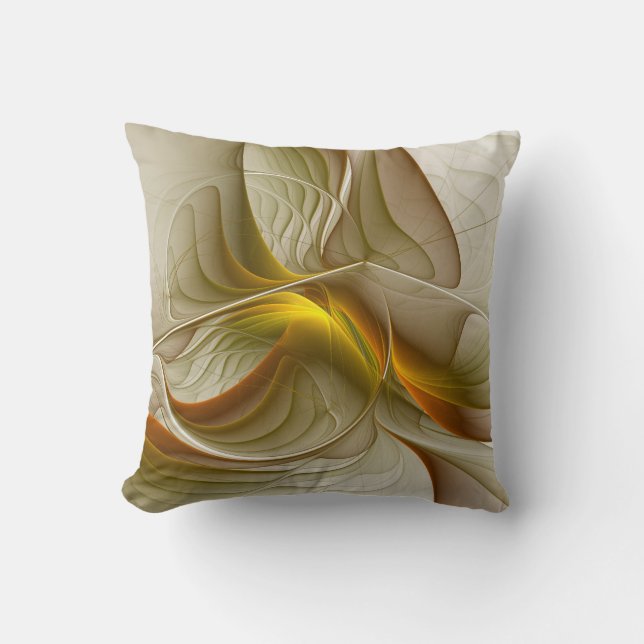 Colours of Precious Metals, Abstract Fractal Art Cushion (Front)