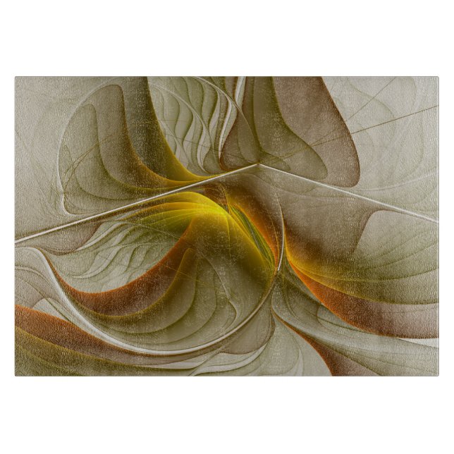 Colours of Precious Metals, Abstract Fractal Art Cutting Board (Front)