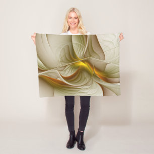 Colours of Precious Metals, Abstract Fractal Art Fleece Blanket