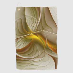 Colours of Precious Metals, Abstract Fractal Art Golf Towel