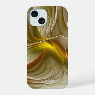 Colours of Precious Metals, Abstract Fractal Art iPhone 15 Case
