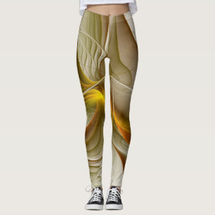 Colours of Precious Metals, Abstract Fractal Art Leggings