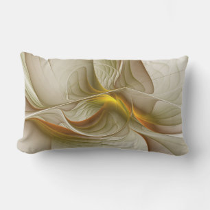 Colours of Precious Metals, Abstract Fractal Art Lumbar Cushion