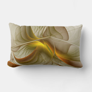 Colours of Precious Metals, Abstract Fractal Art Lumbar Cushion