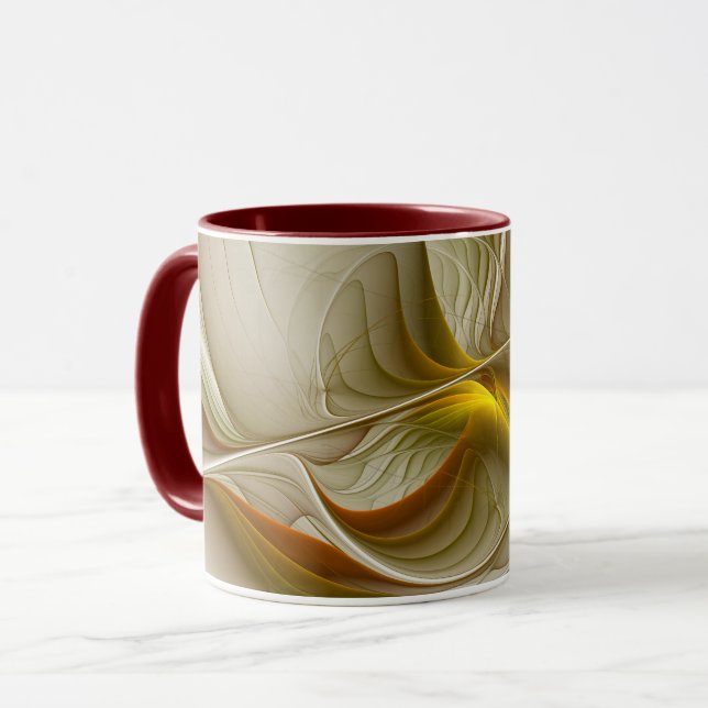 Colours of Precious Metals, Abstract Fractal Art Mug (Front Left)