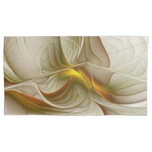Colours of Precious Metals, Abstract Fractal Art Pillowcase