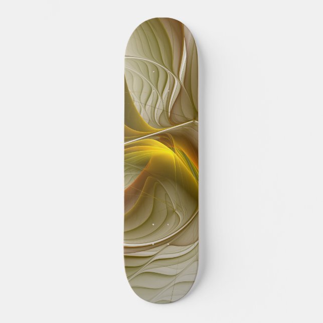 Colours of Precious Metals, Abstract Fractal Art Skateboard (Front)