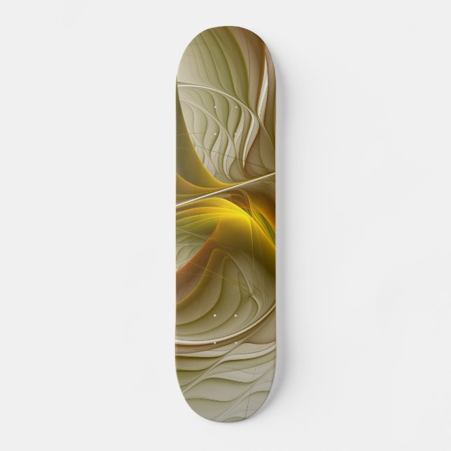 Colours of Precious Metals, Abstract Fractal Art Skateboard (Front)