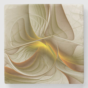 Colours of Precious Metals, Abstract Fractal Art Stone Coaster
