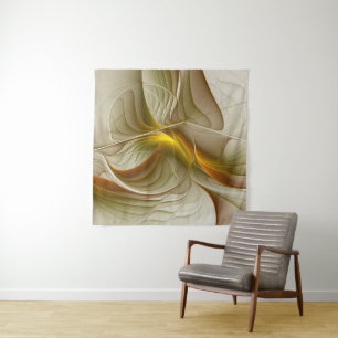 Colours of Precious Metals, Abstract Fractal Art Tapestry