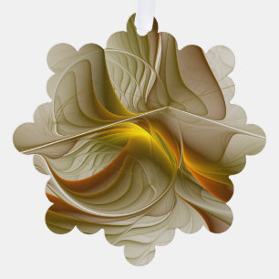 Colours of Precious Metals, Abstract Fractal Art Tree Decoration Card