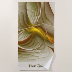 Colours of Precious Metals, Abstract Fractal Name Beach Towel