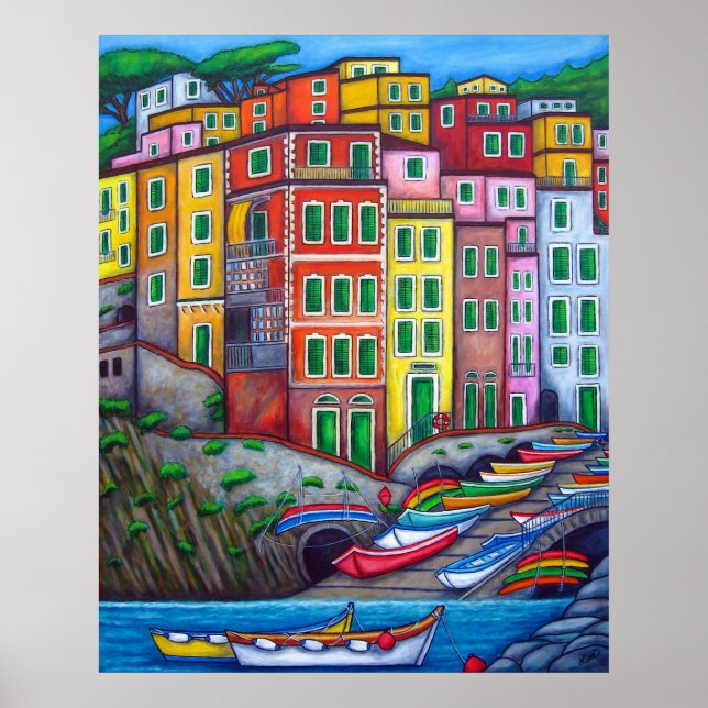 Colours of Riomaggiore by Lisa Lorenz Poster (Front)