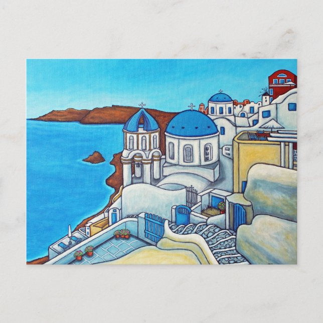 Colours of Santorini Post Card by Lisa Lorenz (Front)
