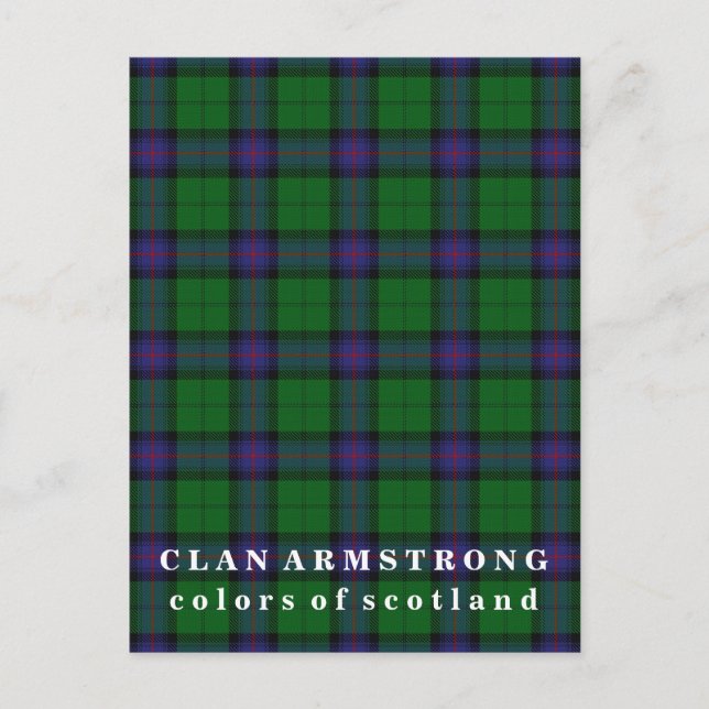 Colours of Scotland Clan Armstrong Tartan Postcard (Front)