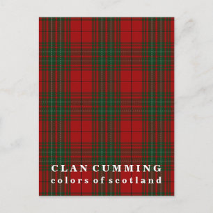 Colours of Scotland Clan Cumming Tartan Postcard