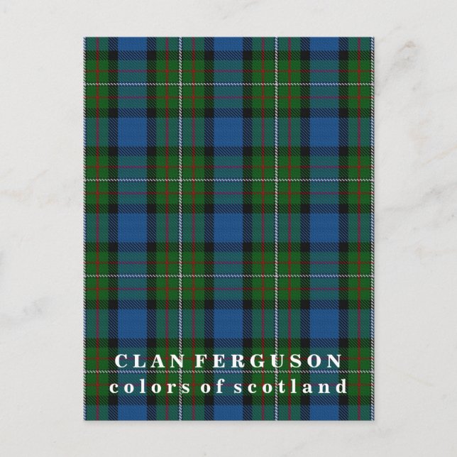 Colours of Scotland Clan Ferguson Tartan Postcard (Front)