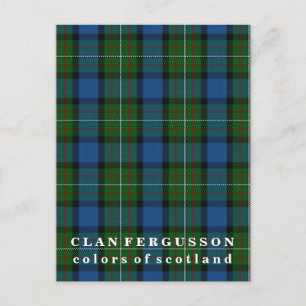 Colours of Scotland Clan Fergusson Tartan Postcard