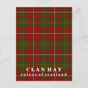 Colours of Scotland Clan Hay Tartan Postcard