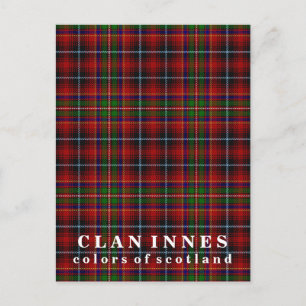 Colours of Scotland Clan Innes Tartan Postcard