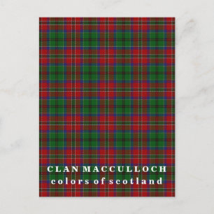 Colours of Scotland Clan MacCulloch Tartan Postcard