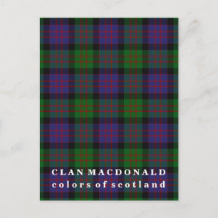 Colours of Scotland Clan MacDonald Tartan Postcard