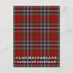 Colours of Scotland Clan MacFarlane Tartan Postcard