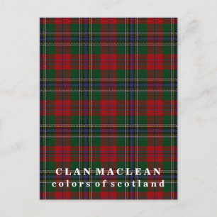 Colours of Scotland Clan MacLean Tartan Postcard