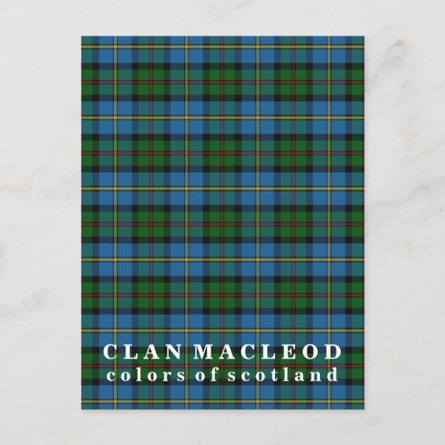 Colours of Scotland Clan MacLeod Tartan Postcard (Front)
