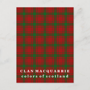 Colours of Scotland Clan MacQuarrie Tartan Postcard