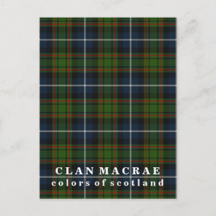 Colours of Scotland Clan MacRae Tartan Postcard