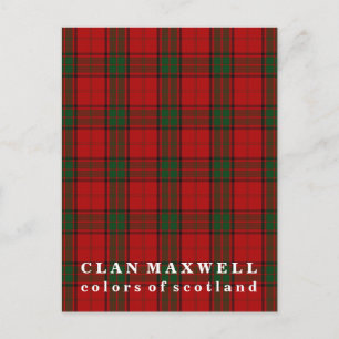Colours of Scotland Clan Maxwell Tartan Postcard