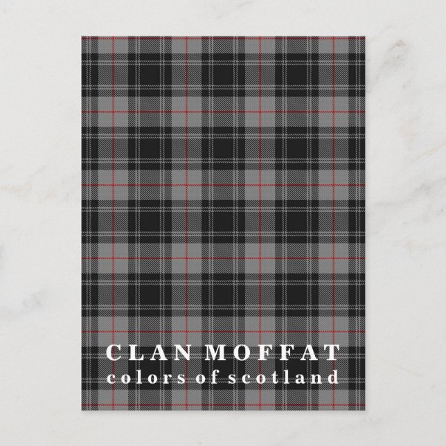 Colours of Scotland Clan Moffat Tartan Postcard (Front)