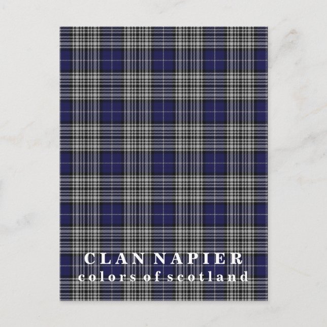 Colours of Scotland Clan Napier Tartan Postcard (Front)