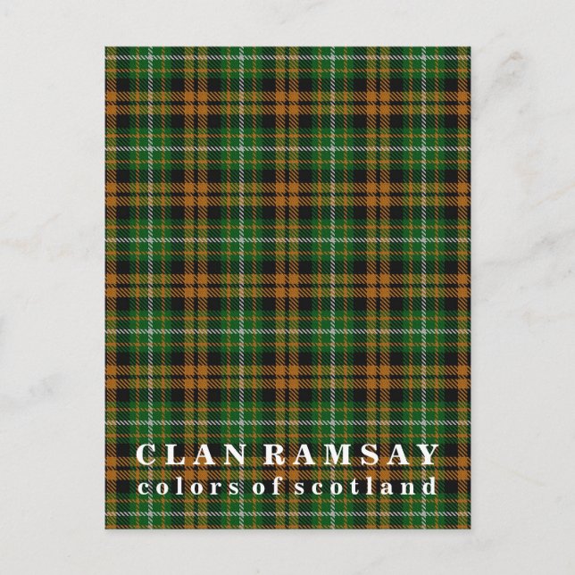 Colours of Scotland Clan Ramsay Hunting Tartan Postcard (Front)