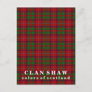 Colours of Scotland Clan Shaw Tartan Postcard