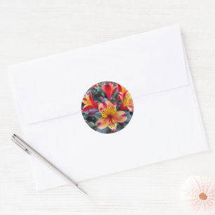 Colours of summer classic round sticker