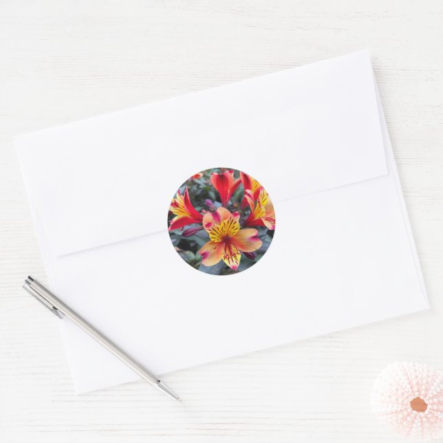 Colours of summer classic round sticker (Envelope)