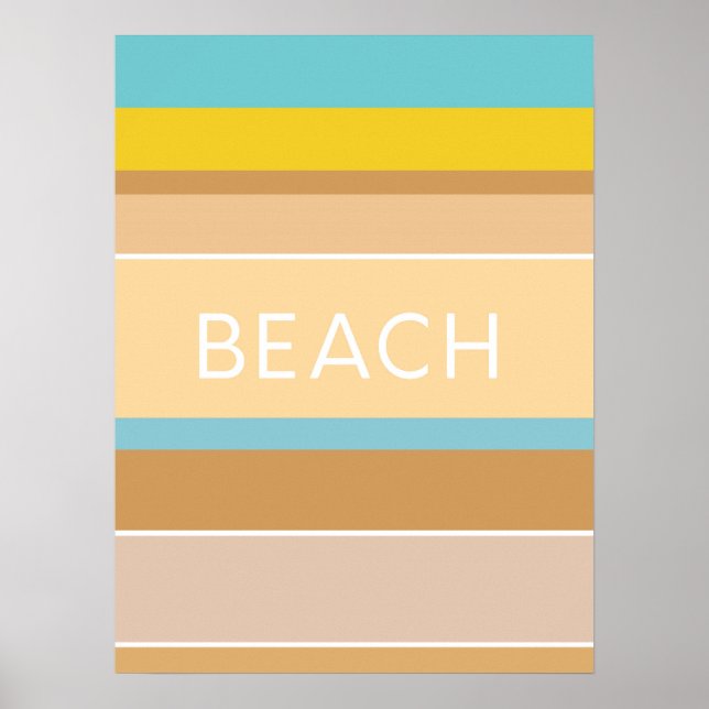 Colours of the Beach Sand Ocean Modern Abstract Poster (Front)