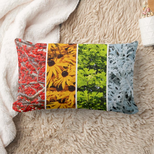 Colours of the Changing Seasons Quadriptych Lumbar Cushion (Blanket)