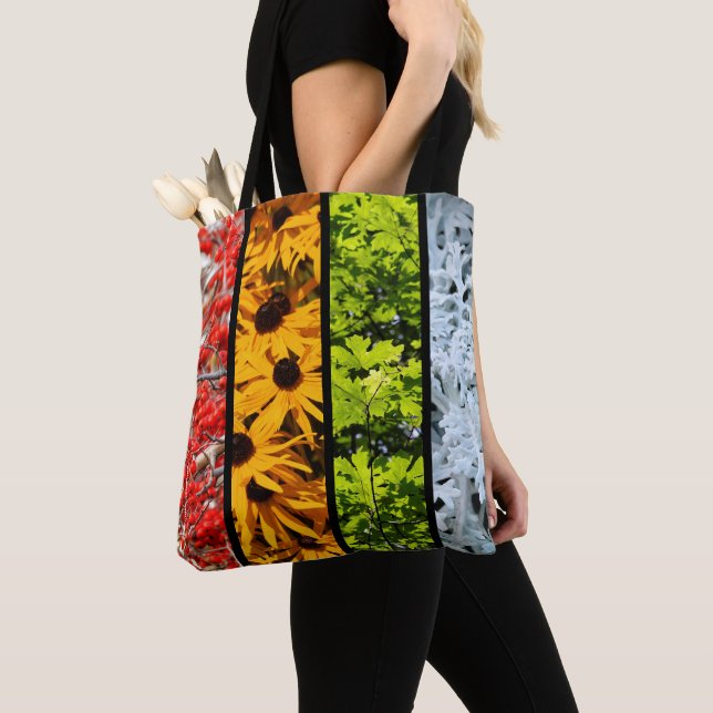 Colours of the Changing Seasons Quadriptych Tote Bag (Close Up)