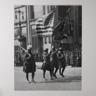 Colours of The Famous 369th Infantry in Parade Poster