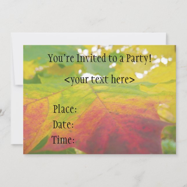 Colours of the Maple Leaf Party Invitation (Front)