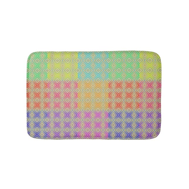 Colours Of The Rainbow Alternative Diamond Pattern Bath Mat (Front)