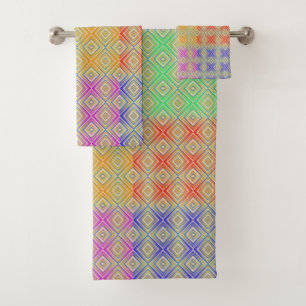 Colours Of The Rainbow Alternative Diamond Pattern Bath Towel Set