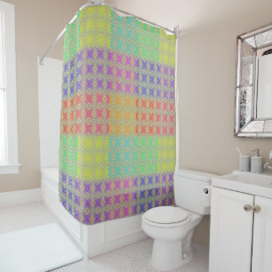 Colours Of The Rainbow Alternative Diamond Pattern Shower Curtain