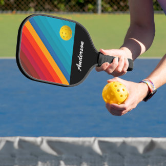 Colours of the Rainbow and personalised with Name Pickleball Paddle
