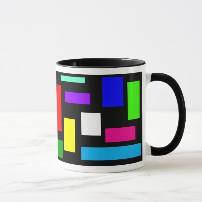 Colours on Black Background Coffee Mug (Right)
